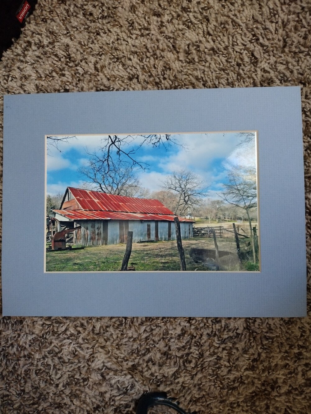 Matted Photograph, 'The Old Tin Barn'